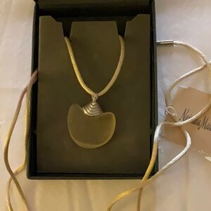 NEW DAUM French crystal and silver necklace satin cord from Neiman Marcus
